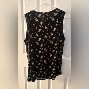 Maurices Black Floral Tank Top